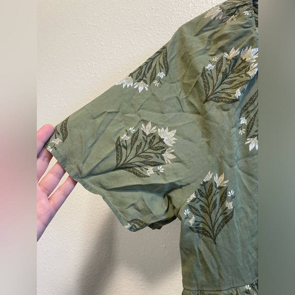 NWT Old Navy Army Green Dress Floral - Picture 5 of 6